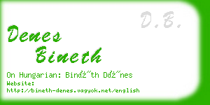 denes bineth business card